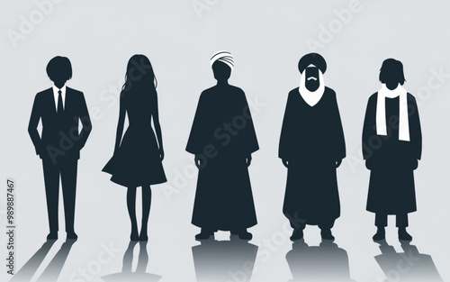 A set of people from different nations, people from various cultures