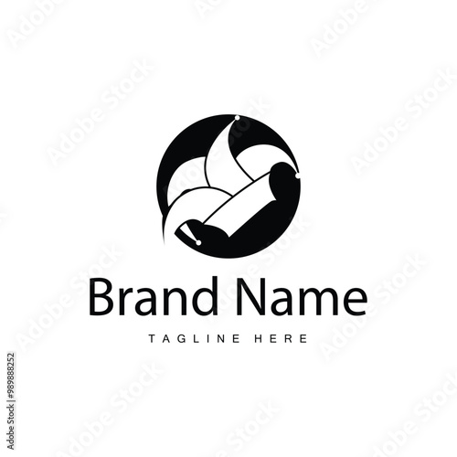 Simple colorful clown hat logo simple circus comedian equipment design template illustration