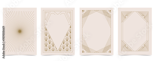 Vintage deco frame. Abstract decoration template for a4 vertical design