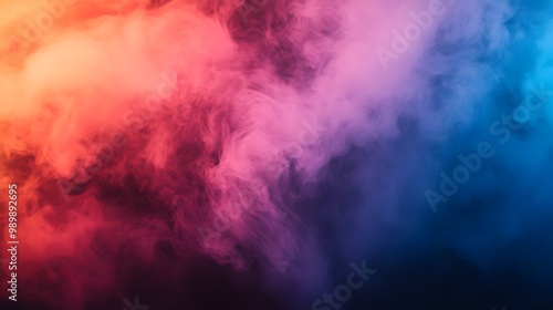 Abstract Smoke Image with Red, Blue and Pink Hues