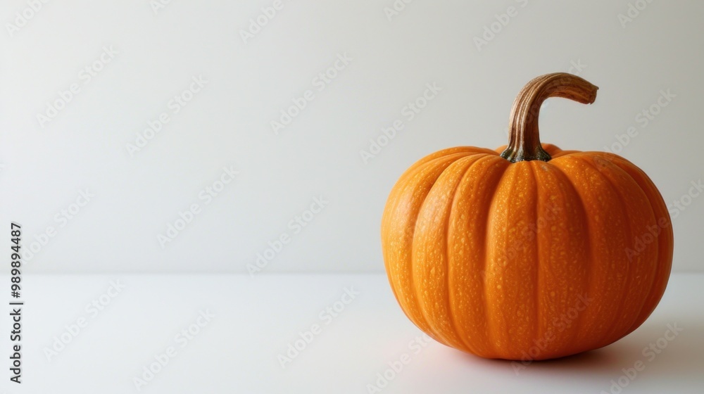 An orange pumpkin placed on a white surface, symbolizing Halloween. Halloween, spooky, haunted concept. An orange pumpkin placed on a white surface, symbolizing Halloween. Halloween, spooky, haunted concept.