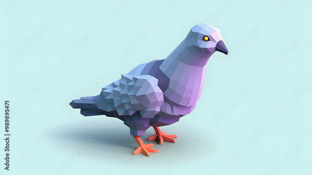 Naklejka premium Pigeon 3D Cartoon 