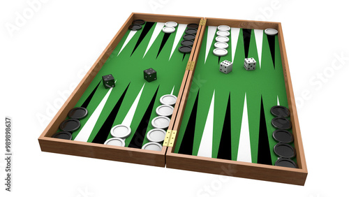 Tableau sur toile Backgammon Game Board 3D render
