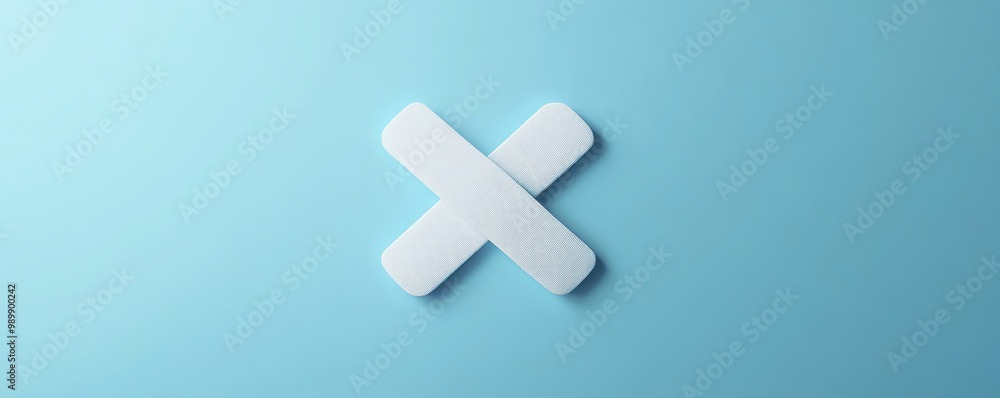 Obraz premium A white X on a blue background
