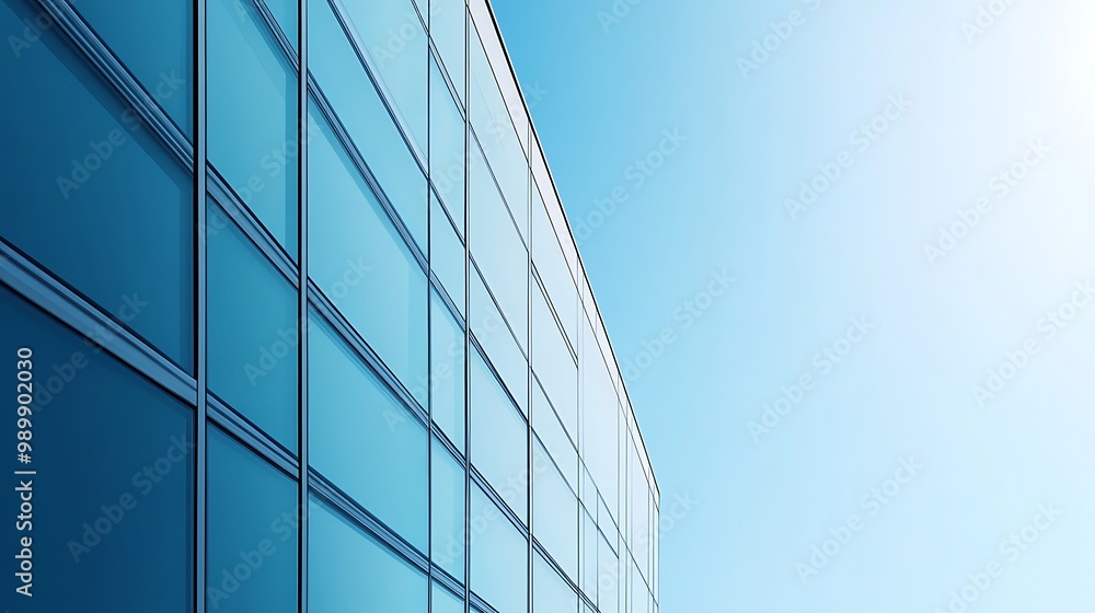 Modern Building Architecture with Blue Glass Windows Modern Building Architecture with Blue Glass Windows