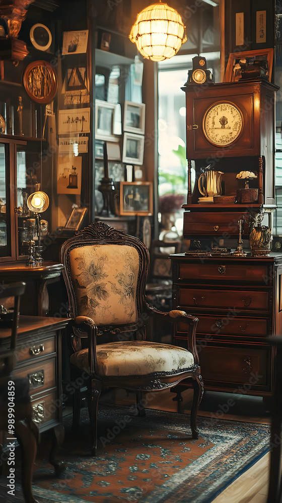 Antique Furniture in a Room with Floral Upholstery Antique Furniture in a Room with Floral Upholstery