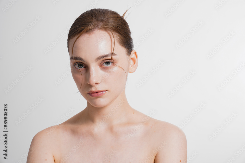 若い欧米人女性のナチュラルでスタイリッシュなスキンケアイメージ