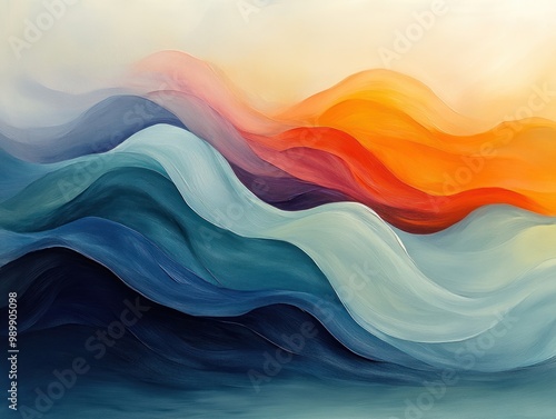 Abstract Wavy Landscape Painting