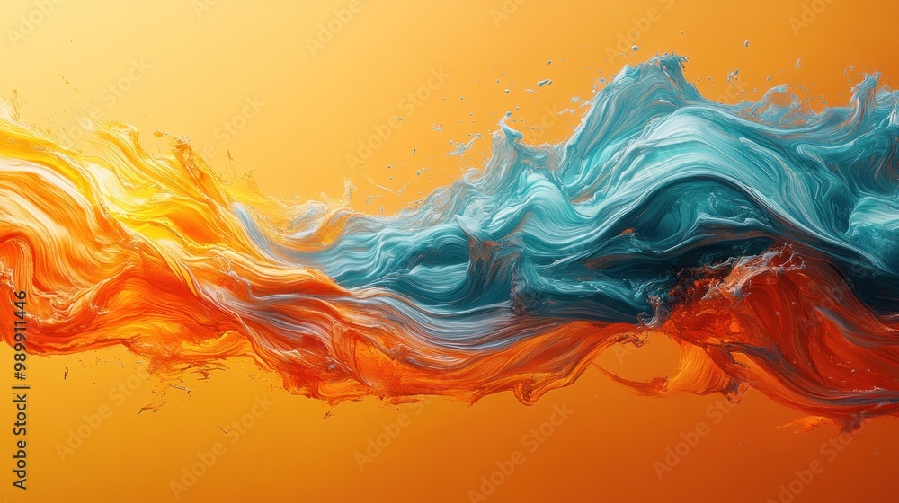 Fototapeta premium Abstract Liquid Swirls: A Dance of Colors