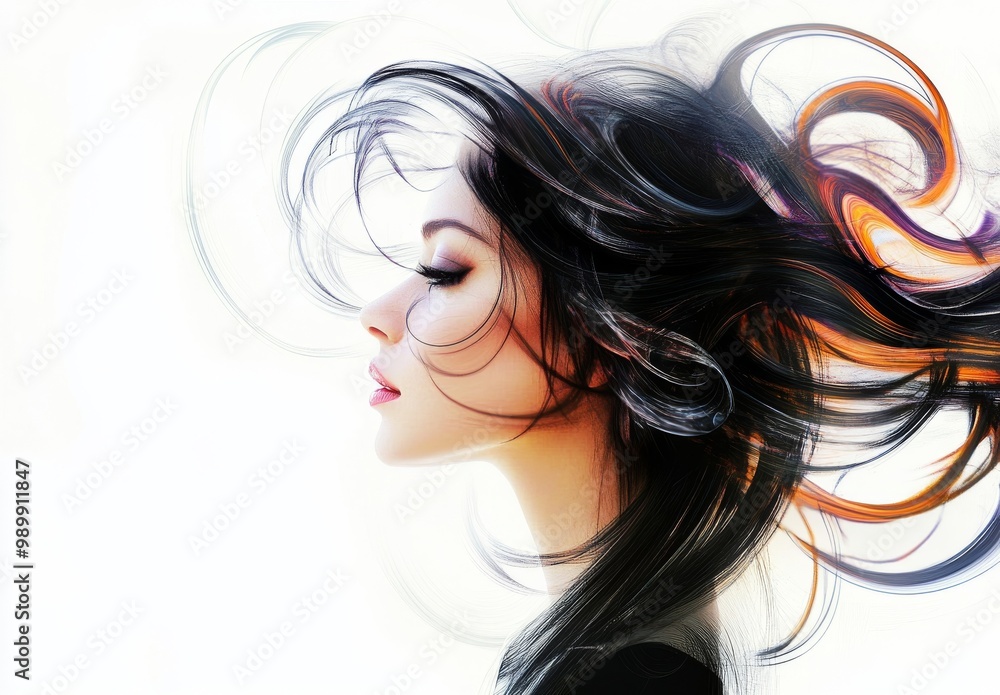 woman with long hair woman with long hair