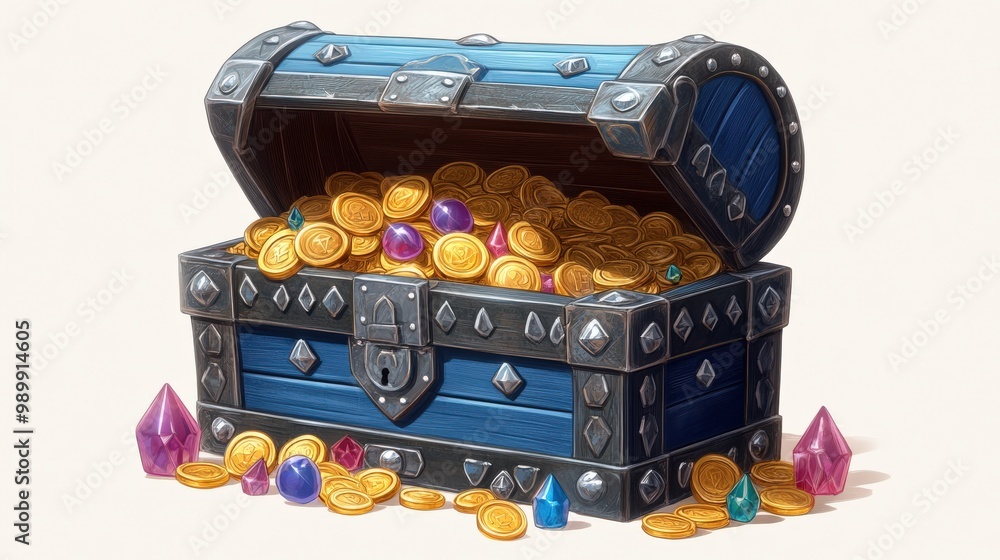 custom made wallpaper toronto digitalTreasure chest filled with gold coins and gems