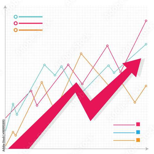 Diagram rising Diagram graph growth chart Stock illustration
