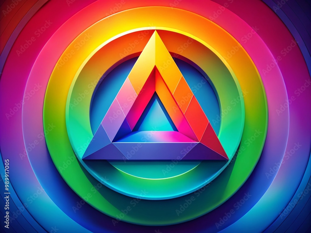 Geometric Harmony: A Triangle Enclosed in a Perfect Circle with Bold Colors and Clean Lines Geometric Harmony: A Triangle Enclosed in a Perfect Circle with Bold Colors and Clean Lines