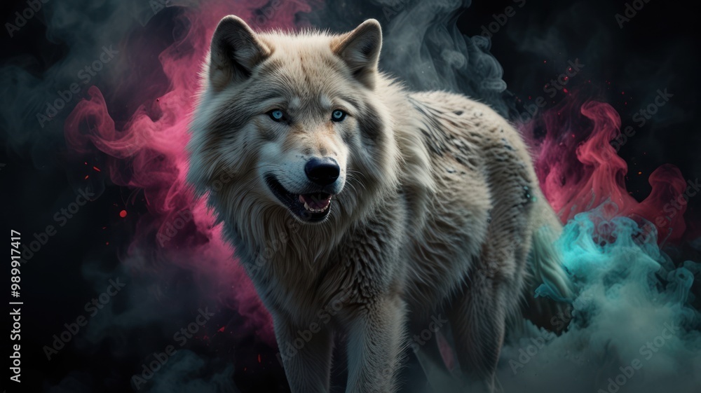 Fototapeta premium Wolf in a Mystical Mist