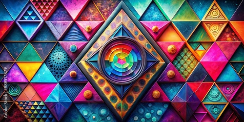 Geometric Shape Design Featuring Triangle, Circle, and Square Symbols in Modern Abstract Style