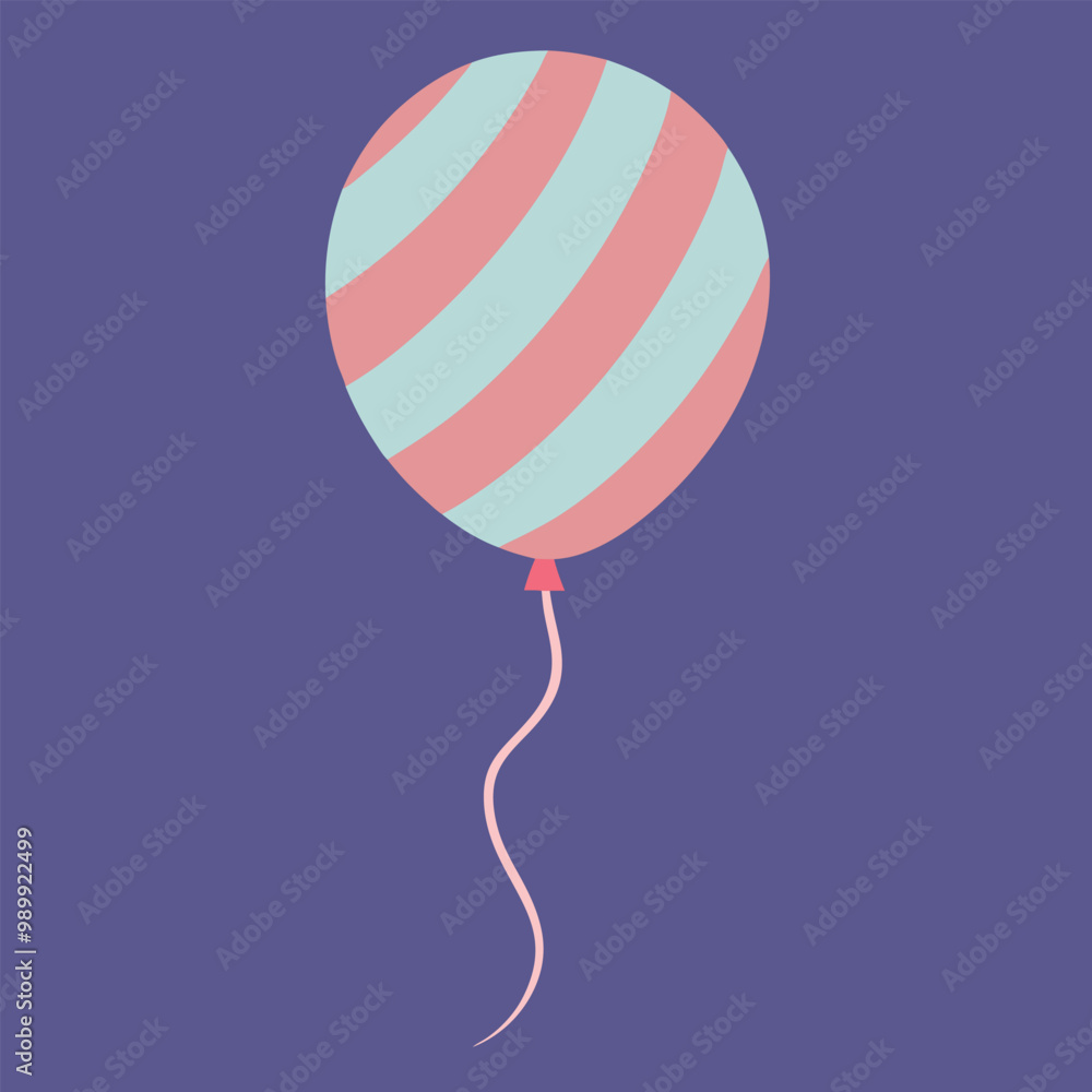       A simple balloon with stripes vector illustration.
