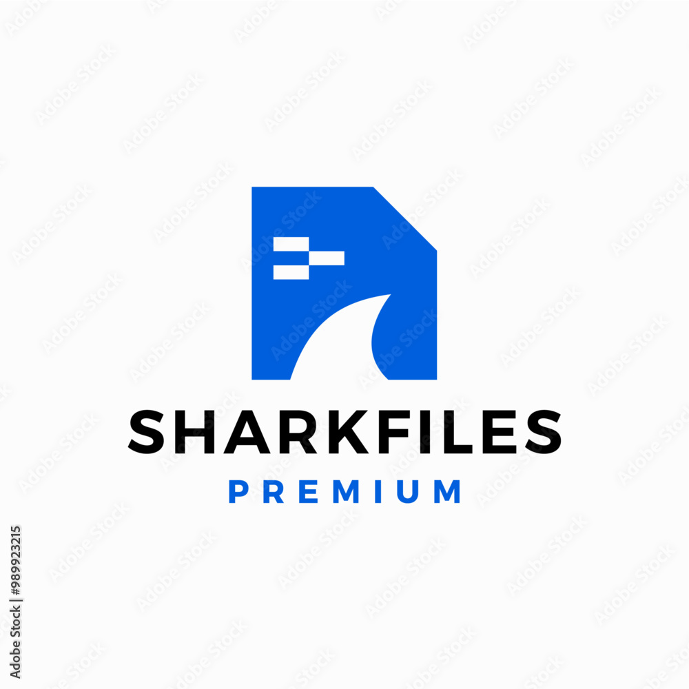 Fototapeta premium shark files paper data logo vector icon illustration 