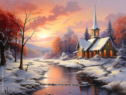 Church in the snow