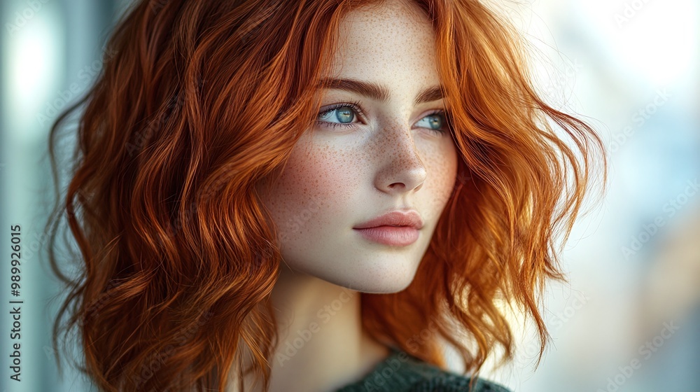 isolated beauty of a woman with rich copper hair radiating a soft glow capturing her sophisticated look and charming presence in an artistic presentation isolated beauty of a woman with rich copper hair radiating a soft glow capturing her sophisticated look and charming presence in an artistic presentation
