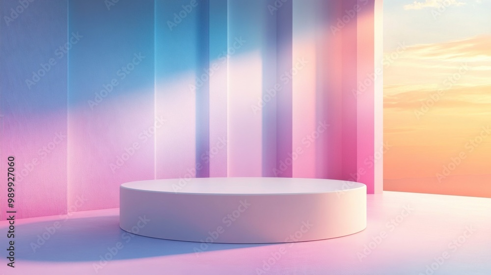 3D illustration, white round podium, pastel background and floor, beautiful, cute, suitable for displaying products, helping in designing various media. 3D illustration, white round podium, pastel background and floor, beautiful, cute, suitable for displaying products, helping in designing various media.
