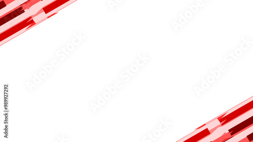Background white with red abstract border. Vector can be used for banners, posters, power points, templates, slides, etc.