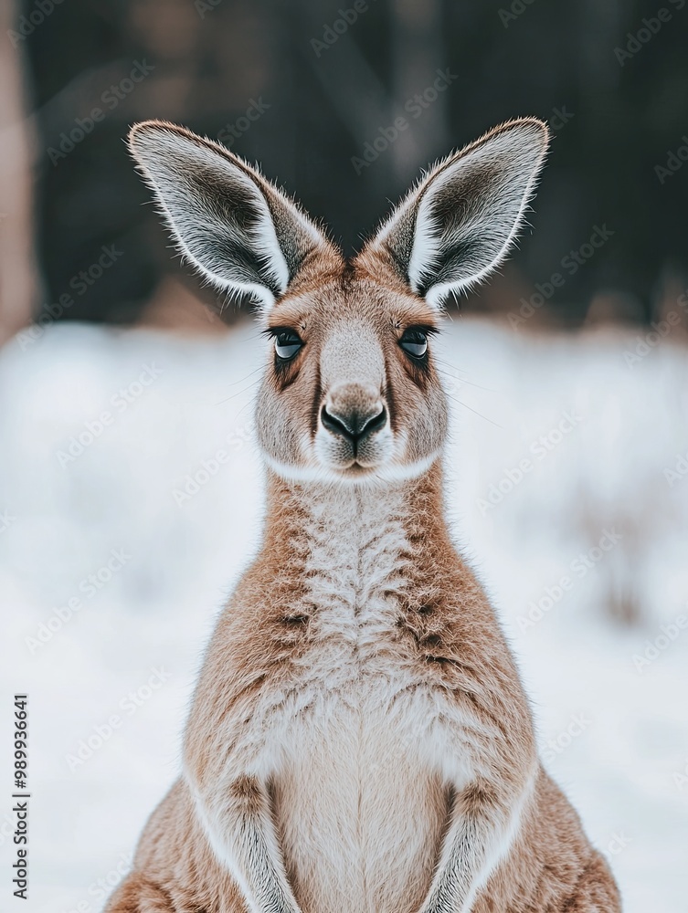 kangaroo isolated on winter background kangaroo isolated on winter background