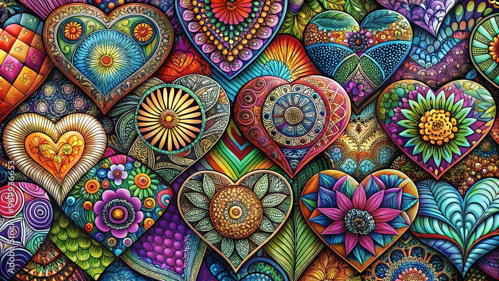 Intricate Zentangle Heart Patterns for Creative Designs and Art Projects with Abstract Elements Intricate Zentangle Heart Patterns for Creative Designs and Art Projects with Abstract Elements