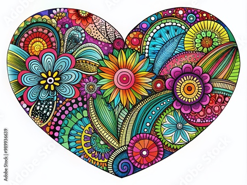 Intricate Zentangle Hearts Design for Creative Projects and Inspirational Backgrounds in Vibrant Colors