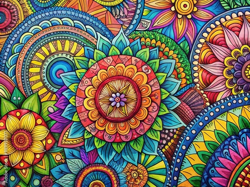 Intricate Zentangle Patterns for Relaxation and Creativity in Doodle Art and Adult Coloring Books