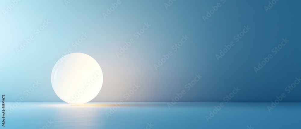 White Sphere on Blue Background. White Sphere on Blue Background.