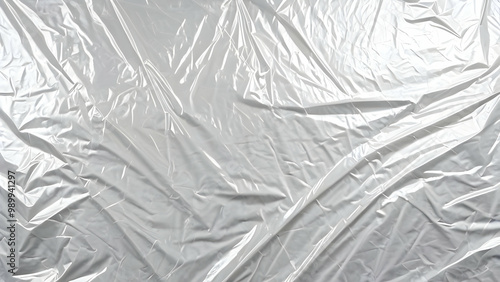 Abstract white transparent plastic film wrap texture background