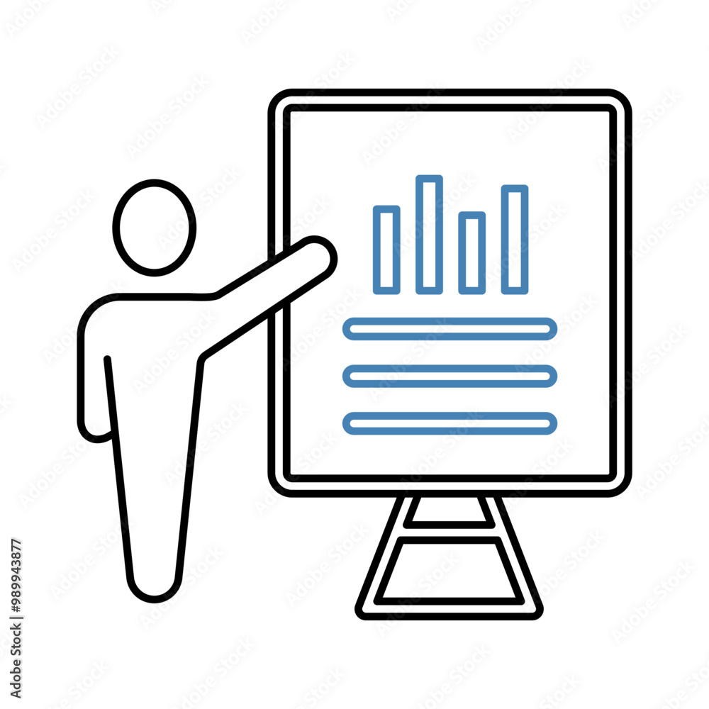 presentation concept line icon. Simple element illustration. presentation concept outline symbol design.