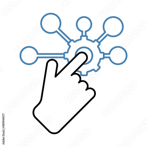 interactive concept line icon. Simple element illustration. interactive concept outline symbol design.