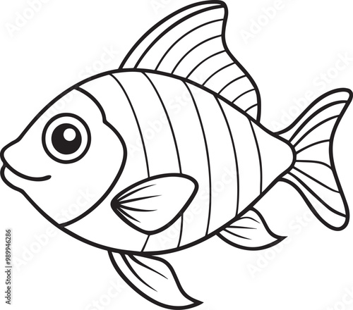 fish line art vector