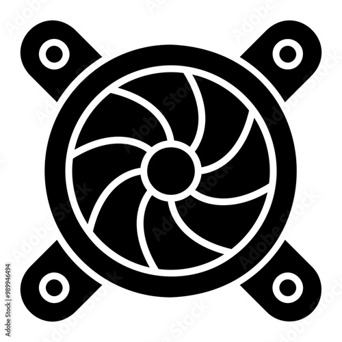 Illustration of Cooling Fan Glyph Icon