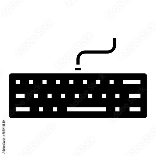 Illustration of Wired Keyboard Glyph Icon