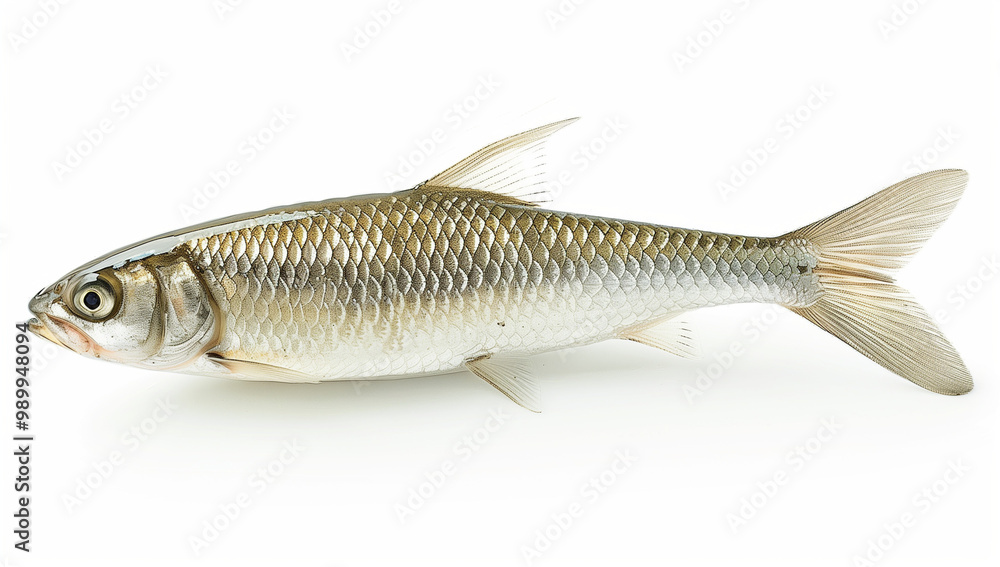 Image of tarpaulin, the silver kingfish on a white background for removing the background Image of tarpaulin, the silver kingfish on a white background for removing the background