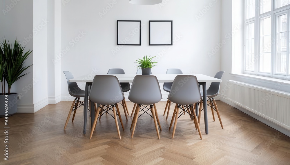 Fototapeta premium Efficient, roomy office with designer furniture and minimalistic layout