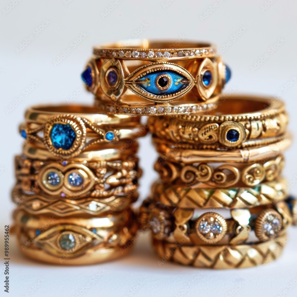 Gold Rings with Gems. Gold Rings with Gems.