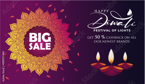 Exclusive Design of Happy Diwali 2024 Promotion Sale Banner Template for Diwali ShoppingHoliday and Celebration. Happy Diwali 2024 Background, Social Media Template, E Commerce, Festival. 