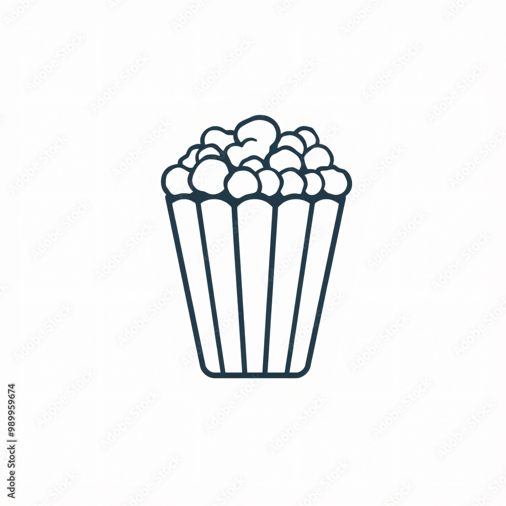 A classic popcorn bucket filled with freshly popped popcorn against a simple background, perfect for movie nights at home or in theaters A classic popcorn bucket filled with freshly popped popcorn against a simple background, perfect for movie nights at home or in theaters