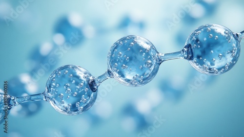 Wallpaper Mural Abstract Blue Spheres with Bubbles Torontodigital.ca