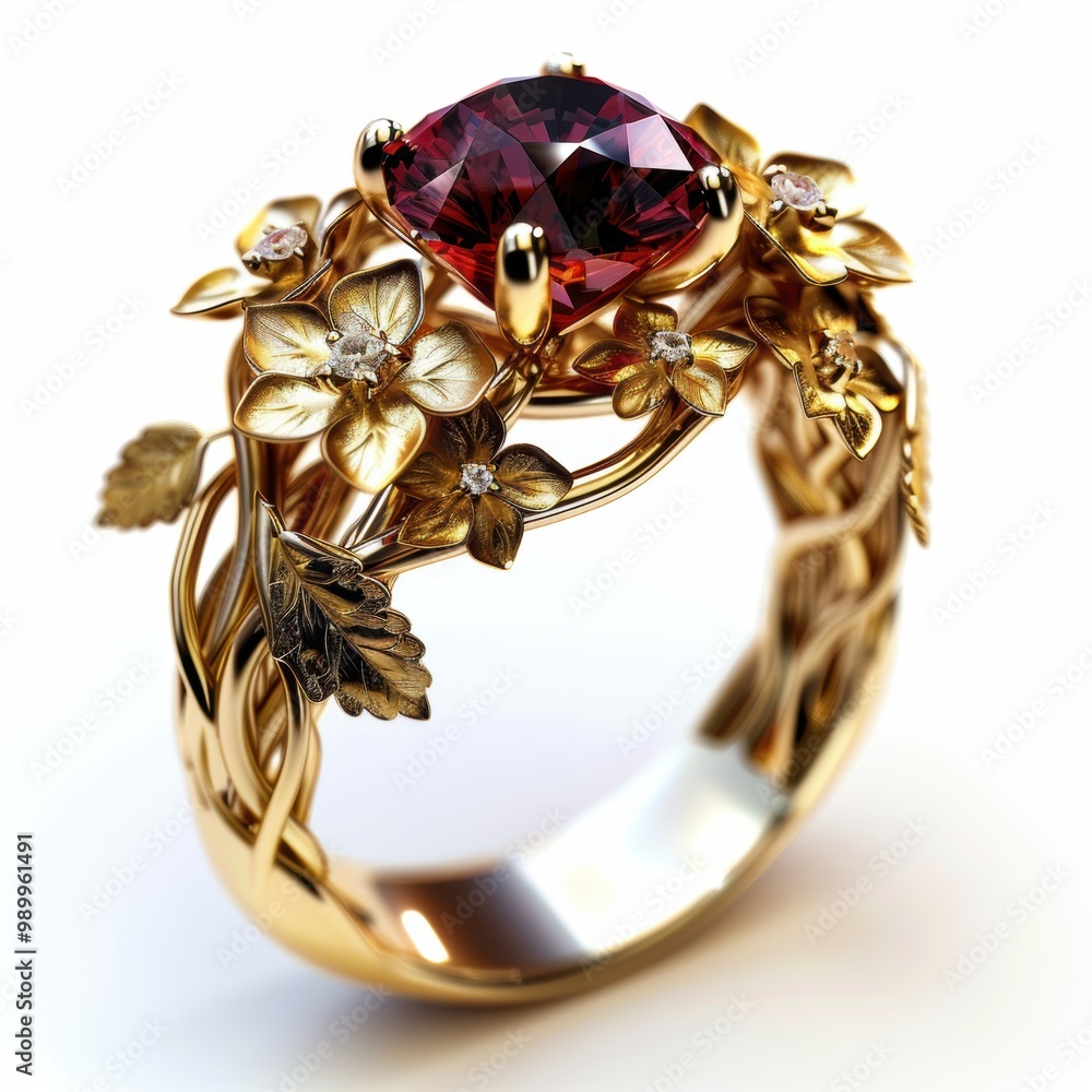 Floral Gold Ring. Floral Gold Ring.