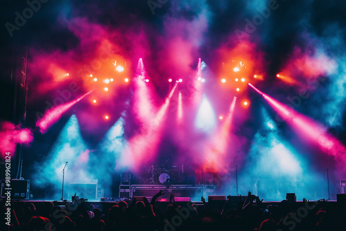 Wallpaper Mural A Vibrant Rock Concert Stage with Dynamic Lighting and Special Effects: Capturing the Energy Torontodigital.ca