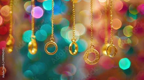 Gold Circle Pendants.