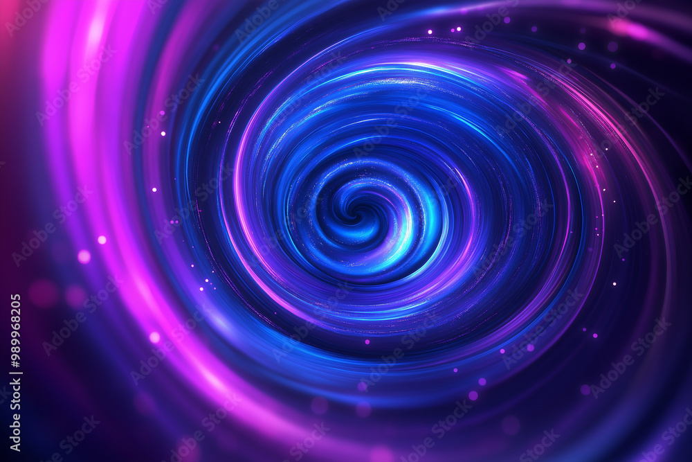 Obraz premium A Swirling Vortex of Blue and Purple with Neon Accents: Exploring the Depths of Digital Art
