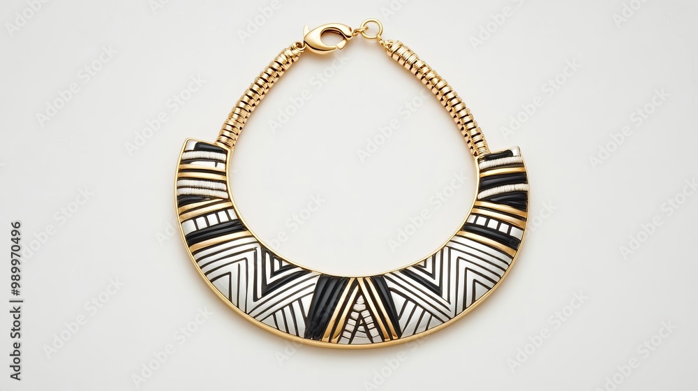 Bold geometric necklace, brass and silver, abstract patterns, artisan-crafted statement jewelry Bold geometric necklace, brass and silver, abstract patterns, artisan-crafted statement jewelry