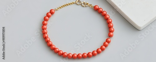 Chunky coral bead necklace, ocean-inspired, vibrant and bold, handcrafted with attention to detail
