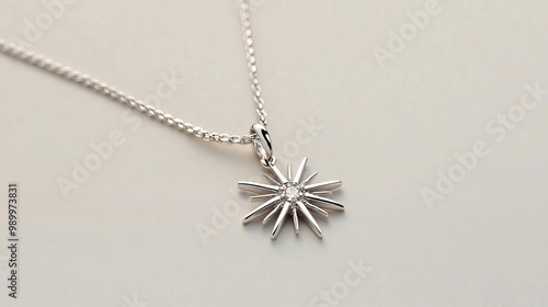 Delicate starburst pendant, sterling silver, celestial and handcrafted