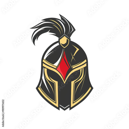 the knight in a helmet on transparent background, clipping path, png, 